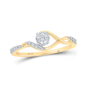 Diamond Fashion Ring | 10kt Yellow Gold Womens Round Diamond Solitaire Ring 1/4 Cttw | Splendid Jewellery GND