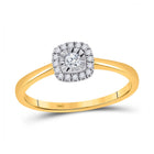 Radiant Elegance: 10kt Yellow Gold Womens Round Diamond Square Ring 1/6 Cttw - Top View