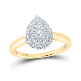Captivating Teardrop Brilliance Diamond Ring - Top View