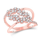 Radiant Rose Gold Diamond Scattered Band Ring - Top View