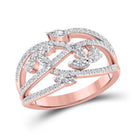 14kt Rose Gold Marquise Round Diamond Band Ring - A Mesmerizing Masterpiece - Top View