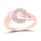 Radiant Rose Gold Diamond Link Ring: A Captivating Masterpiece of Elegance - Top View