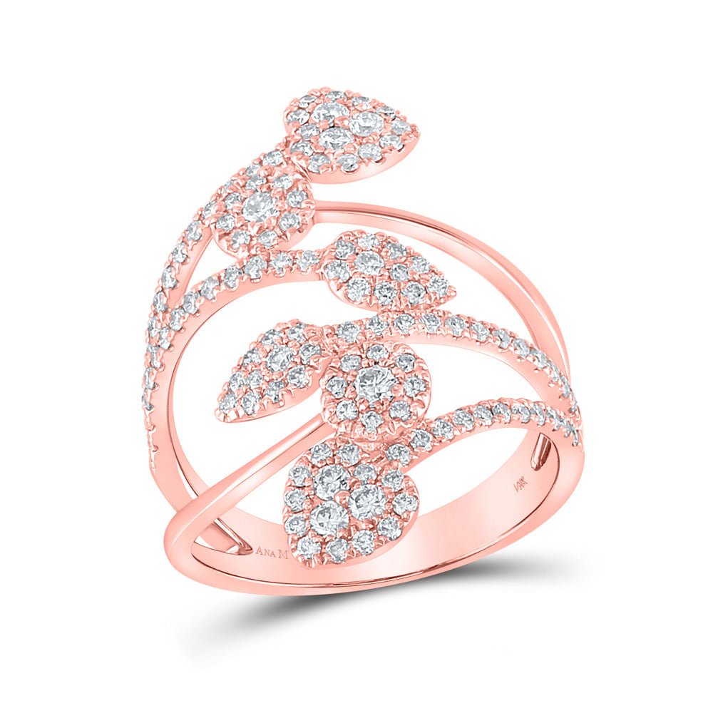 Diamond Fashion Ring | 14kt Rose Gold Womens Round Diamond Fashion Ring 1 Cttw | Splendid Jewellery GND