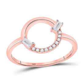 Radiant Rose Gold Diamond Circle Fashion Ring - Top View