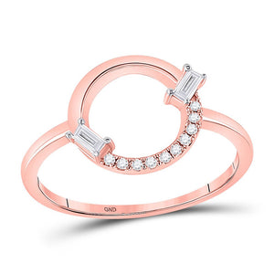 Diamond Fashion Ring | 14kt Rose Gold Womens Round Diamond Outline Circle Ring 1/8 Cttw | Splendid Jewellery GND