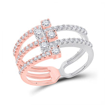 Load image into Gallery viewer, 14kt Two-tone Gold Diamond Modern Fashion Ring: Captivating Elegance by Splendid Jewellery - Top View