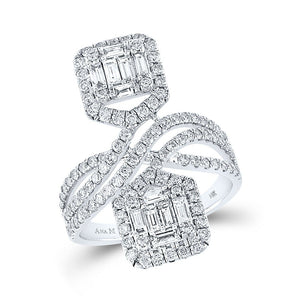 Diamond Fashion Ring | 14kt White Gold Womens Baguette Diamond Fashion Ring 1-1/2 Cttw | Splendid Jewellery GND