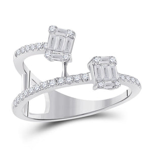 Diamond Fashion Ring | 14kt White Gold Womens Baguette Diamond Fashion Ring 1/2 Cttw | Splendid Jewellery GND