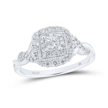 Load image into Gallery viewer, Radiant Princess Diamond Elegance Ring - Top View
