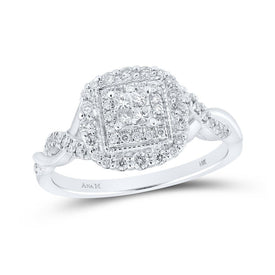 Radiant Princess Diamond Elegance Ring - Top View