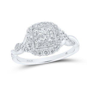 Diamond Fashion Ring | 14kt White Gold Womens Princess Diamond Fashion Ring 3/8 Cttw | Splendid Jewellery GND