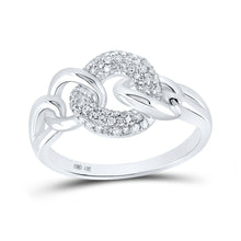 Load image into Gallery viewer, 14kt White Gold Diamond Link Elegance Ring - Top View