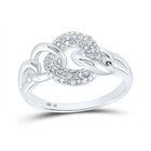 14kt White Gold Diamond Link Elegance Ring - Top View
