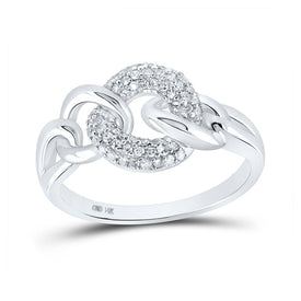 14kt White Gold Diamond Link Elegance Ring - Top View
