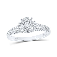 Load image into Gallery viewer, Radiant Brilliance: 14kt White Gold Womens Round Diamond Fashion Ring 1/2 Cttw - Top View