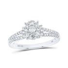Radiant Brilliance: 14kt White Gold Womens Round Diamond Fashion Ring 1/2 Cttw - Top View