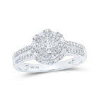 Radiant Elegance: 14kt White Gold Diamond Fashion Ring - Top View