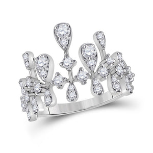 Diamond Fashion Ring | 14kt White Gold Womens Round Diamond Fashion Ring 7/8 Cttw | Splendid Jewellery GND