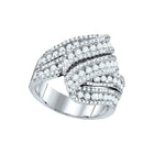 14kt White Gold Diamond Elegance Fold Over Fashion Ring - Top View