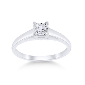 Diamond Fashion Ring | 14kt White Gold Womens Round Diamond Princess Ring 1/2 Cttw | Splendid Jewellery GND