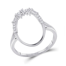 Load image into Gallery viewer, Scattered Brilliance: 14kt White Gold Oval Diamond Fashion Ring - Top View