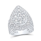 Dazzling Diamond Elegance: 14kt White Gold Teardrop Fashion Ring with 4 Cttw of Sparkling Brilliance - Top View