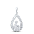Eternal Love Diamond Pendant Top view from the 10Kt White Gold Womens Round Diamond Child Mom Pendant 1 5 Cttwpin212590 collection by Splendid Jewellery