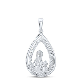 Eternal Love Diamond Pendant Top view from the 10Kt White Gold Womens Round Diamond Child Mom Pendant 1 5 Cttwpin212590 collection by Splendid Jewellery