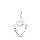 Heart of Love Diamond Pendant Top view from the 10Kt White Gold Womens Round Diamond Mom Child Heart Pendant 1 20 Cttwpin230384 collection by Splendid Jewellery