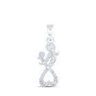 Heartfelt Love Diamond Pendant | 10kt White Gold Mother Child Heart Necklace 1/8 Cttw | Splendid Jewellery Top view from the 10Kt White Gold Womens Round Diamond Mom Child Heart Pendant 1 8 Cttwpin230352 collection by Splendid Jewellery