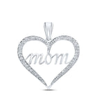 Eternal Love Diamond Heart Pendant Top view from the 10Kt White Gold Womens Round Diamond Mom Heart Pendant 1 10 Cttwpin212147 collection by Splendid Jewellery