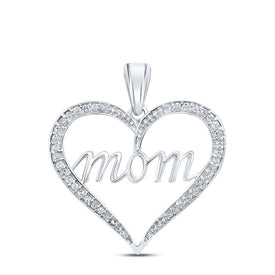 Eternal Love Diamond Heart Pendant Top view from the 10Kt White Gold Womens Round Diamond Mom Heart Pendant 1 10 Cttwpin212147 collection by Splendid Jewellery