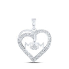 Heart of Love Diamond Pendant | 10kt White Gold Womens Round Diamond Heart Pendant 1/6 Cttw | Splendid Jewellery Top view from the 10Kt White Gold Womens Round Diamond Mom Heart Pendant 1 6 Cttwpin230136 collection by Splendid Jewellery