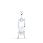 Radiant Love Diamond Pendant Top view from the 10Kt White Gold Womens Round Diamond Mom Heart Pendant 1 6 Cttwpin230164 collection by Splendid Jewellery