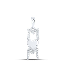 Radiant Love Diamond Pendant Top view from the 10Kt White Gold Womens Round Diamond Mom Heart Pendant 1 6 Cttwpin230164 collection by Splendid Jewellery