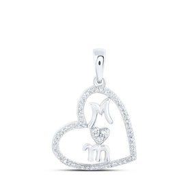 Heart of Love Diamond Pendant Top view from the 10Kt White Gold Womens Round Diamond Mom Heart Pendant 1 8 Cttwpin230301 collection by Splendid Jewellery
