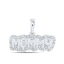 Load image into Gallery viewer, 10kt White Gold Round Diamond MOMMY Mom Pendant - A Symbol of Eternal Love and Affection Top view from the 10Kt White Gold Womens Round Diamond Mommy Mom Pendant 1 5 Cttwpin230315 collection by Splendid Jewellery