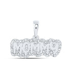10kt White Gold Round Diamond MOMMY Mom Pendant - A Symbol of Eternal Love and Affection Top view from the 10Kt White Gold Womens Round Diamond Mommy Mom Pendant 1 5 Cttwpin230315 collection by Splendid Jewellery