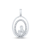 Eternal Love Diamond Pendant Top view from the 10Kt White Gold Womens Round Diamond Oval Child Mom Pendant 1 5 Cttwpin212534 collection by Splendid Jewellery