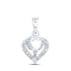 Heart of Love Diamond Pendant Top view from the 10Kt White Gold Womens Round Diamond Parents Heart Pendant 1 10 Cttwpin230197 collection by Splendid Jewellery