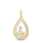 Radiant Love Diamond Pendant - 10kt Yellow Gold Round Diamond Child Mom Pendant 1/5 Cttw product  Top View from Splendid Jewellery