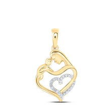 Load image into Gallery viewer, Radiant Love: 10kt Yellow Gold Diamond Heart Pendant product  Top View from Splendid Jewellery