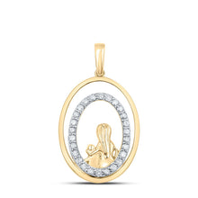 Load image into Gallery viewer, 10kt Yellow Gold Mother&#39;s Love Diamond Pendant product  Top View from Splendid Jewellery