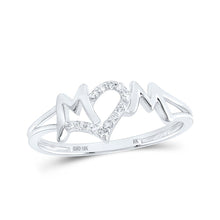 Load image into Gallery viewer, Eternal Love Diamond Mom Ring Top view from the 10Kt White Gold Womens Round Diamond Mom Ring 1 12 Cttwpin230392 collection by Splendid Jewellery