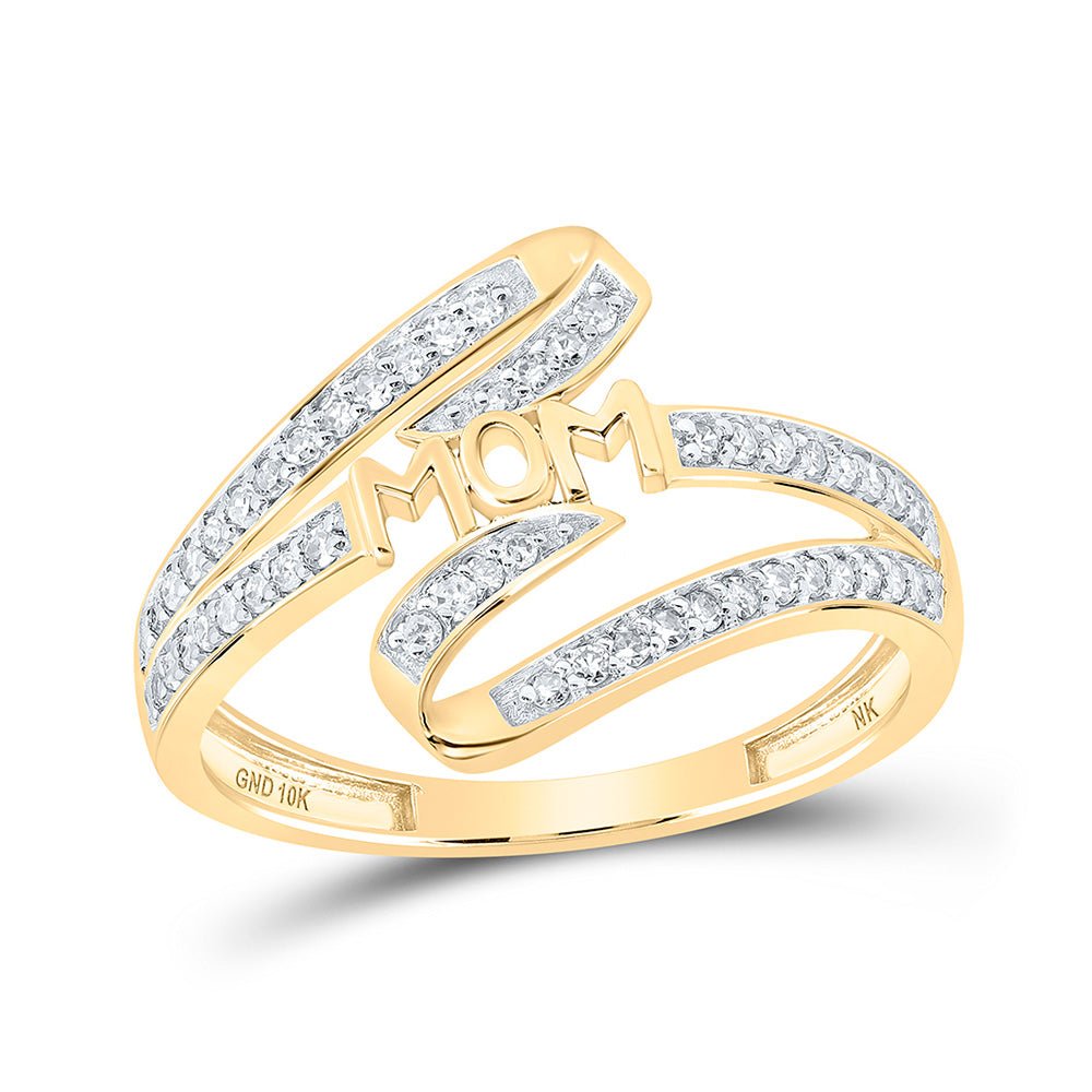Diamond For Mom Ring | 10kt Yellow Gold Womens Round Diamond Mom Ring 1/4 Cttw | Splendid Jewellery GND