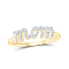 10kt Yellow Gold Round Diamond Mom Ring 1/6 Cttw - A Timeless Tribute to Motherhood product  Top View from Splendid Jewellery