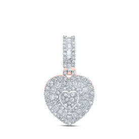 Radiant Rose Gold Baguette Diamond Heart Pendant - A Symbol of Love and Elegance - Alternate view 1 from Splendid Jewellery