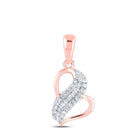 Radiant Love Affair: 10kt Rose Gold Baguette Diamond Heart Pendant - Alternate view 1 from Splendid Jewellery