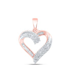 Romantic Rose Gold Diamond Heart Pendant - A Symbol of Love and Affection - Alternate view 1 from Splendid Jewellery