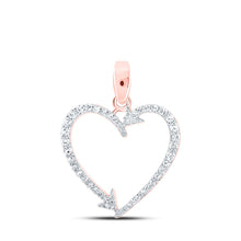 Load image into Gallery viewer, Romantic Rose Gold Diamond Arrow Heart Pendant - Alternate view 1 from Splendid Jewellery